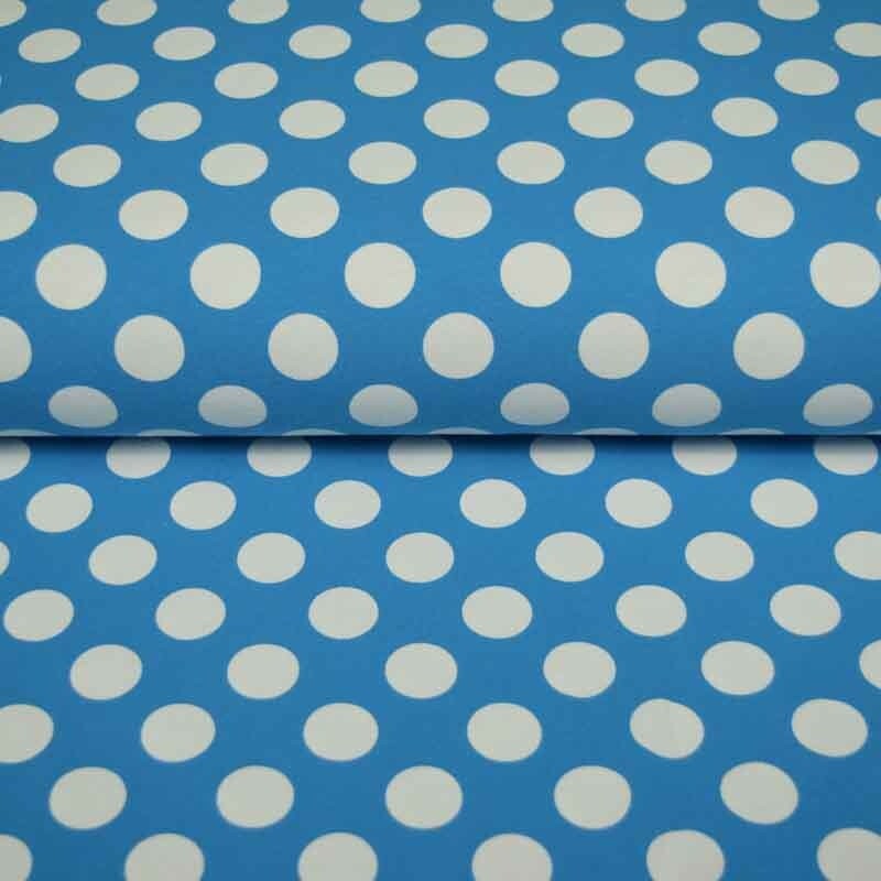 100x150 CM Baumwolljersey große Punkte türkis