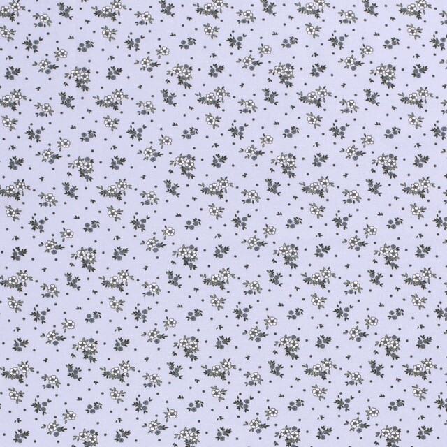 Baumwolle Popeline gemustert Blumen hellblau