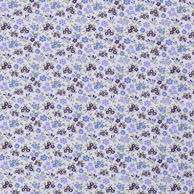 Baumwolle Popeline gemustert Blumen lila