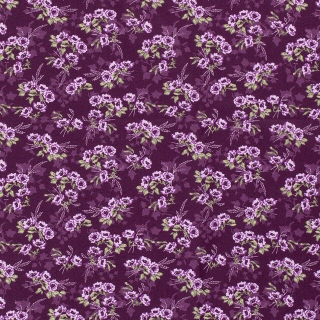 Baumwolle Popeline gemustert Blumen lila