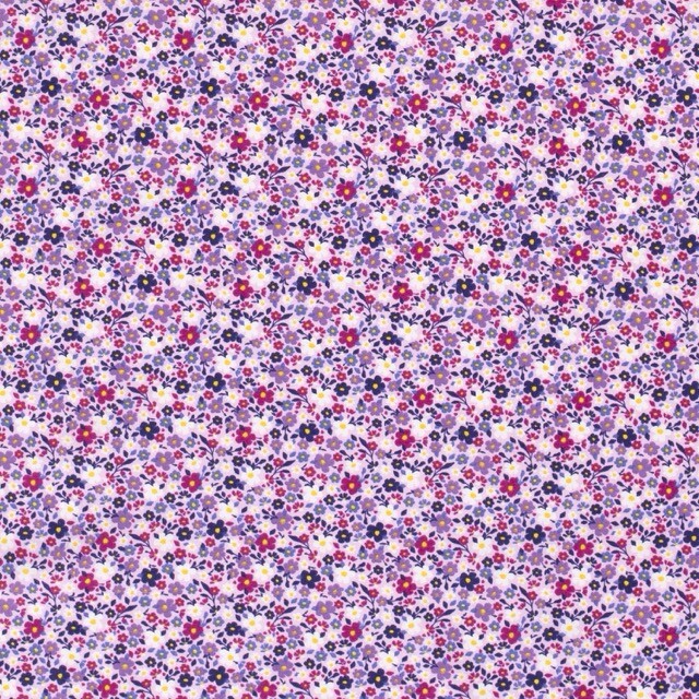 Baumwolle Popeline gemustert Blumen hellrosa