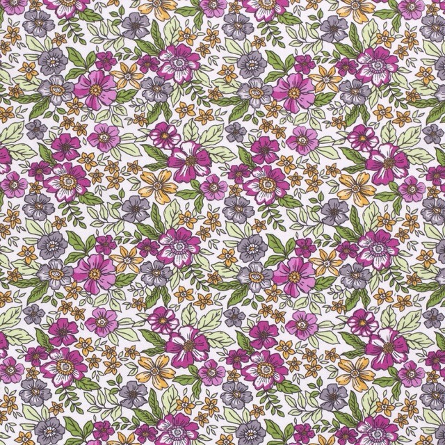 Baumwolle popeline gemustert blumen hellgrau