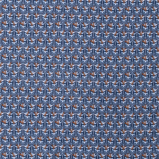 Baumwolle popeline gemustert batik marine