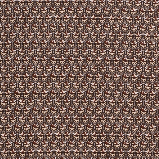 Baumwolle popeline gemustert batik braun