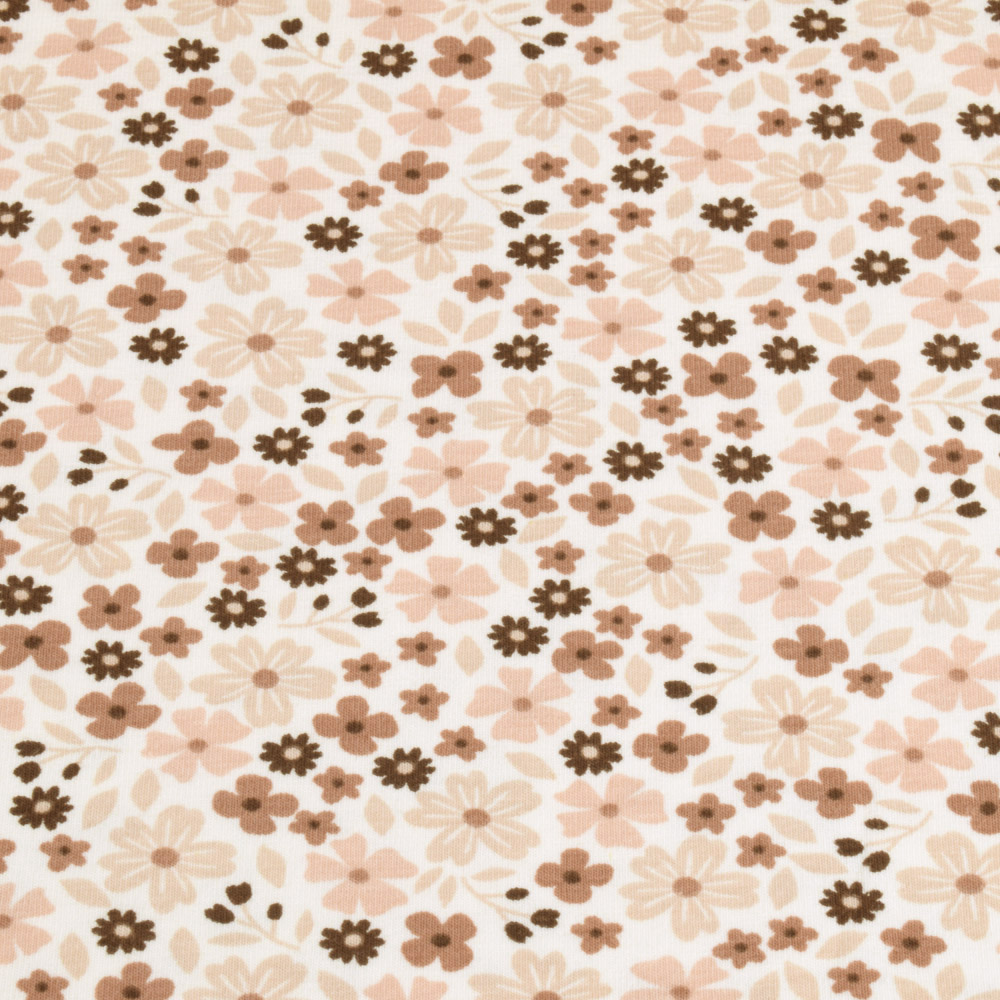 Baumwolljersey blumen offwhite