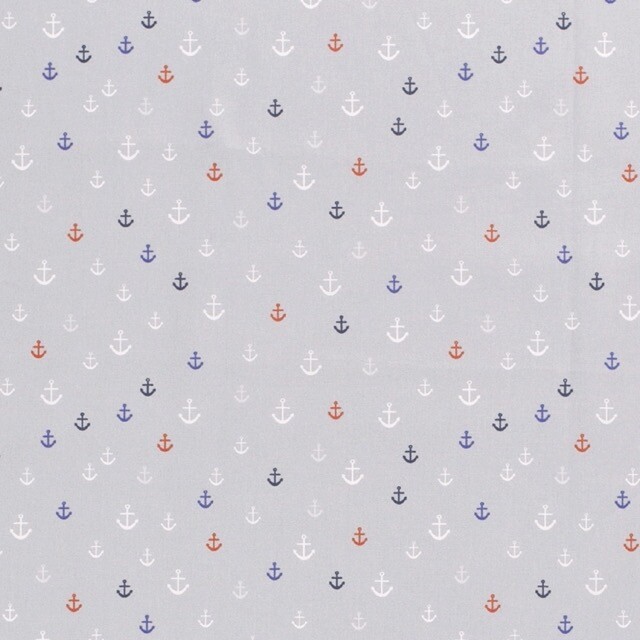 Baumwolle popeline anker hellgrau