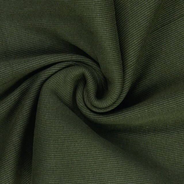 50x60cm Bündchenstoff gerippt 2x2 olivgrün