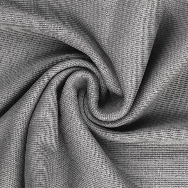 50x60cm Bündchenstoff gerippt 2x2 grau