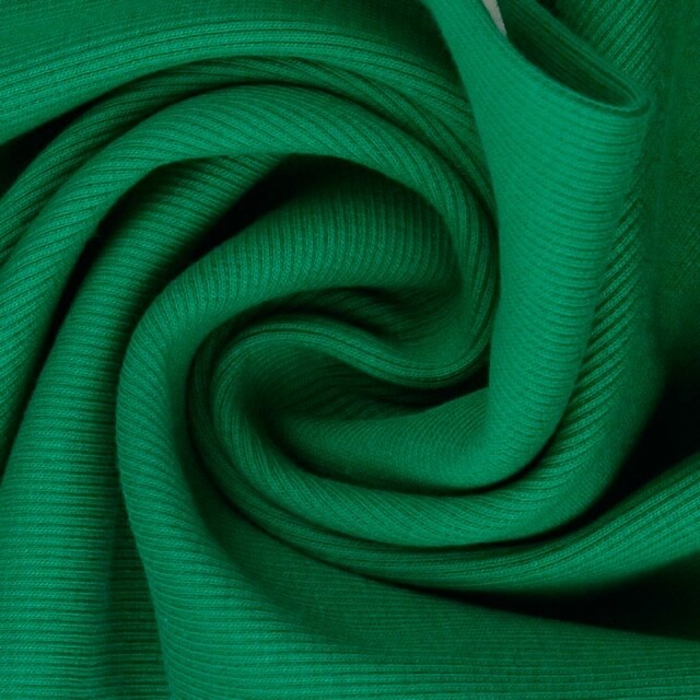 50x60cm Bündchenstoff gerippt 2x2 grasgrün
