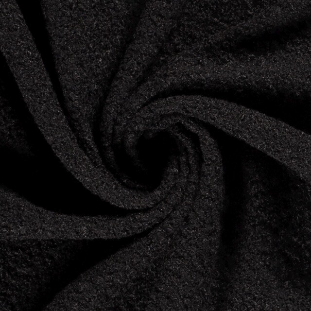 Feinstrick Bouclé Uni schwarz