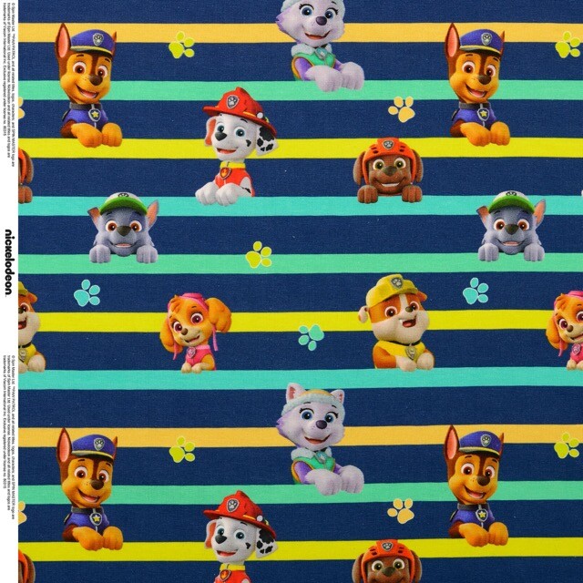 Baumwolljersey Digitaldruck Paw Patrol marine