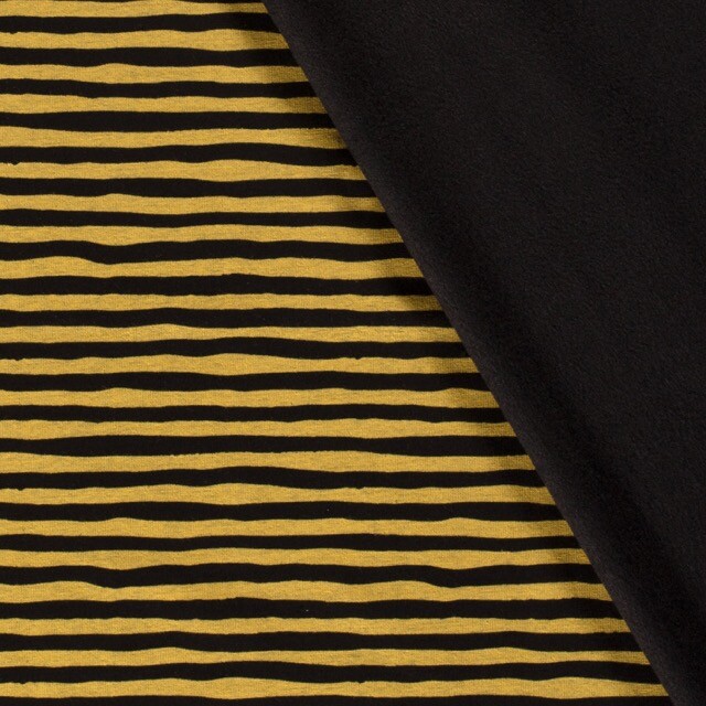 Alpenfleece gestreift ocker/schwarz
