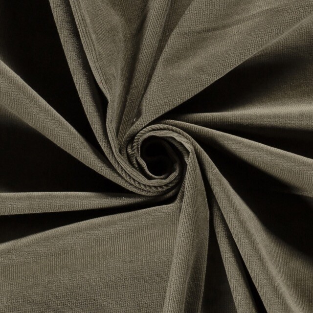 Feincord Stretch khaki grün