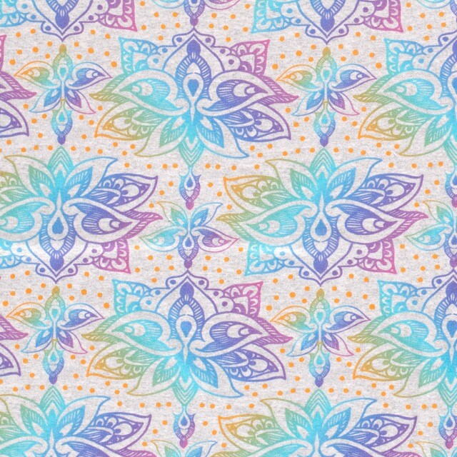 Sweat Digitaldruck Mandalas hellgrau meliert