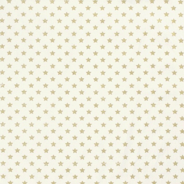 Baumwolle Christmas Sterne offwhite/gold