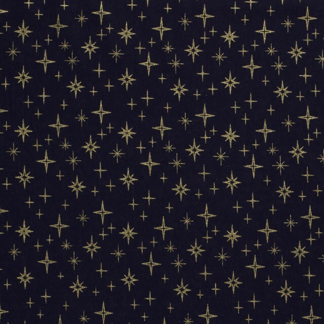 Baumwolle Christmas Sterne marine/gold