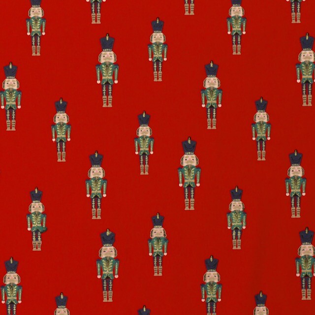 Baumwolle christmas nussknacker rot/gold