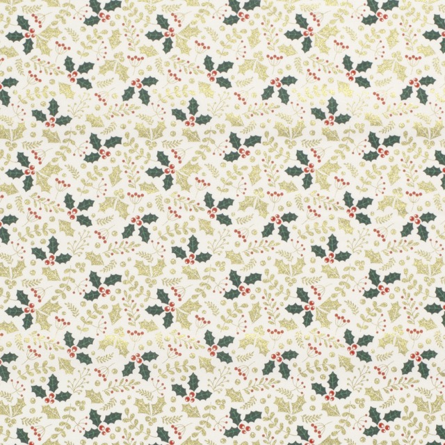 Baumwolle Christmas Kranz creme/gold