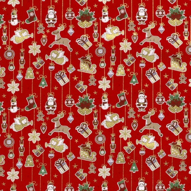Baumwolle christmas schmuck rot/gold