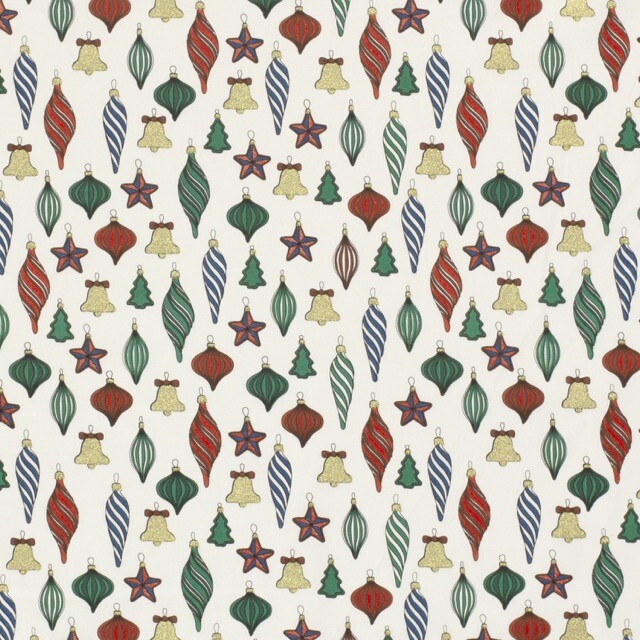 Baumwolle Christmas Kugeln creme/gold