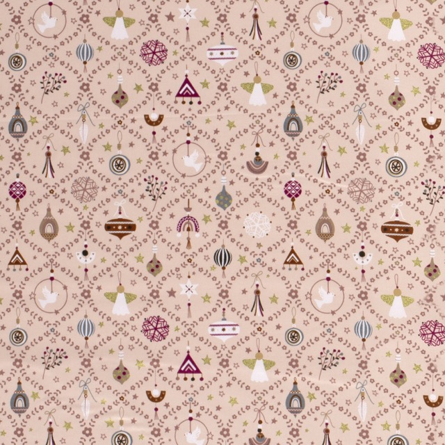 Baumwolle Christmas Ornamente rosa/gold