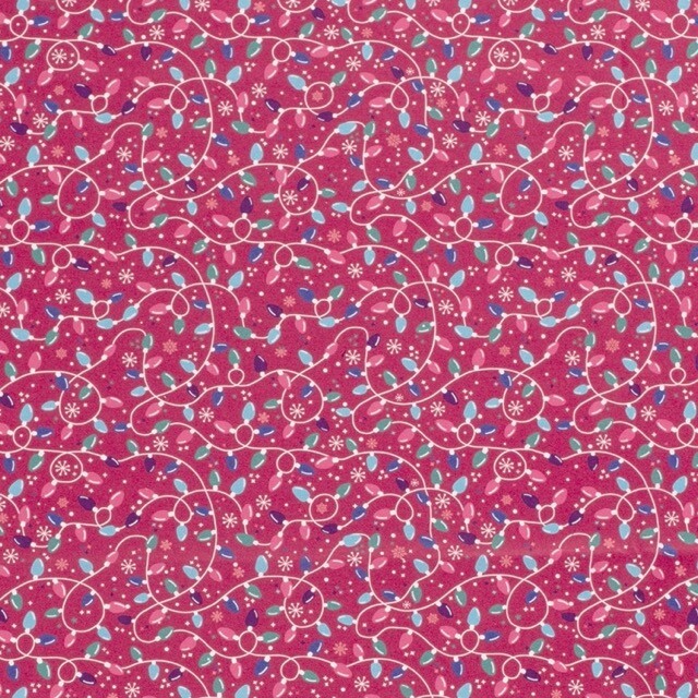 Baumwolle Christmas Lichter fuchsia