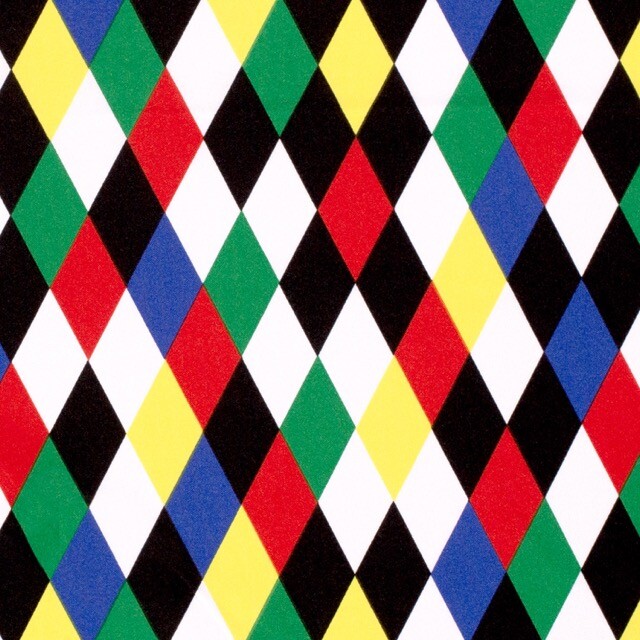 Kostümstoff bunte rauten weiß