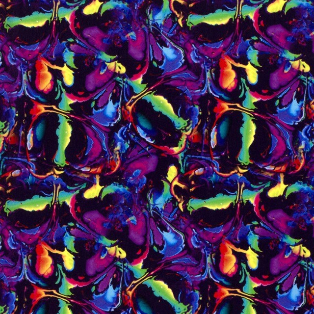 Polyester Jersey Abstrakt multicolor/marine
