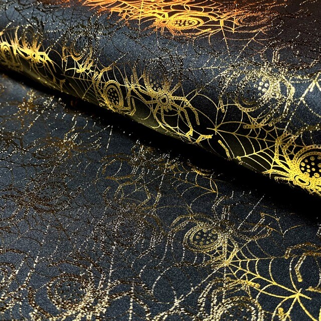 Polyester Jersey Spinnen Folie schwarz/gold