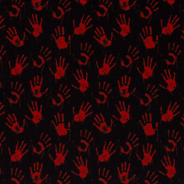 Polyester jersey hände folie schwarz/rot