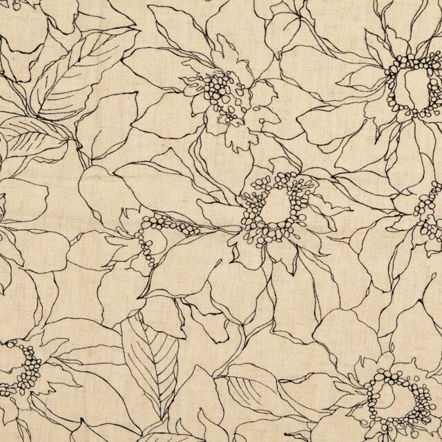 Viskose Leinen Blumen sand