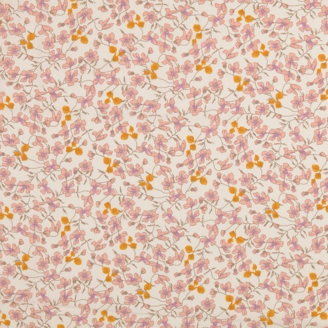 Viskose Popeline Blumen rosa