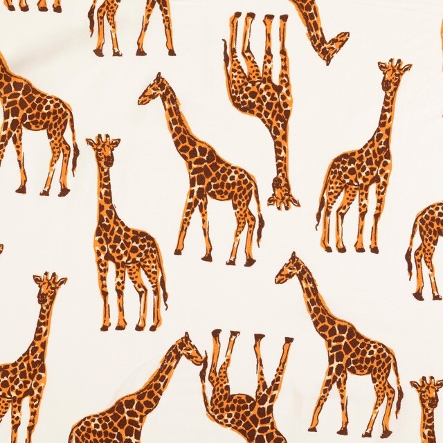 Viskose Popeline Giraffen weiß