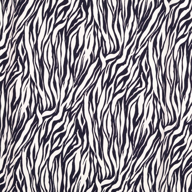 Viskose Popeline Zebra marine/weiß