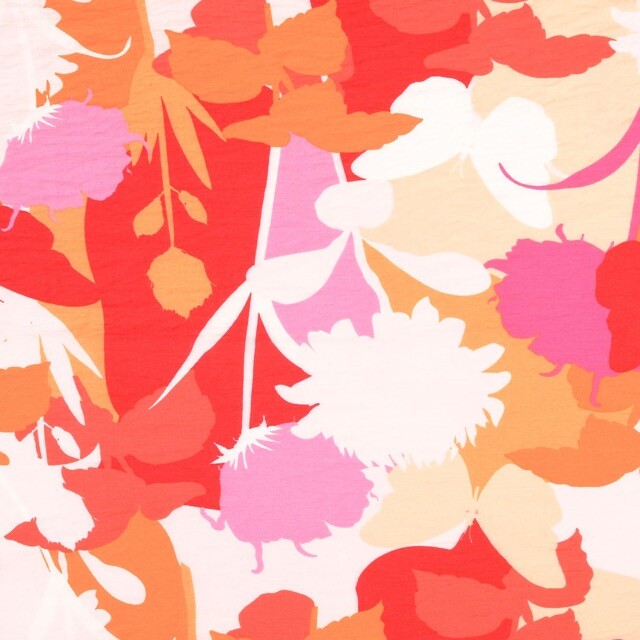 Viskose Nylon Blumen orange