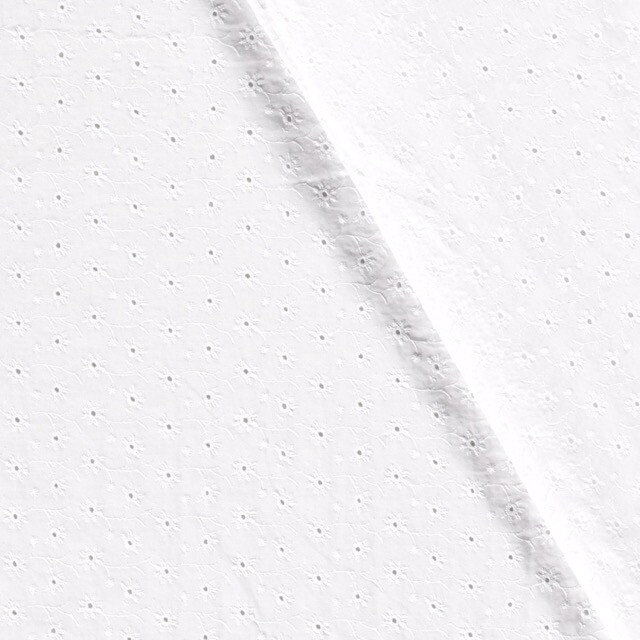 Baumwolle popeline bestickt blumen weiß