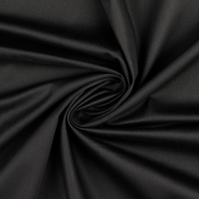 Baumwolle satin stretch uni schwarz