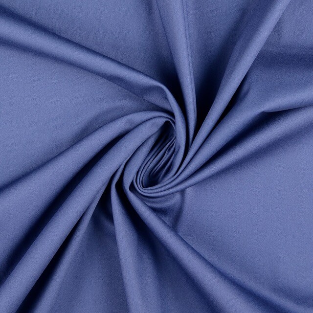 Baumwolle satin stretch uni jeansblau