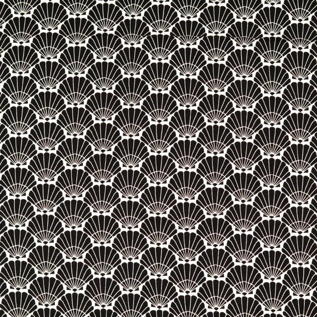 Viskose popeline muscheln schwarz