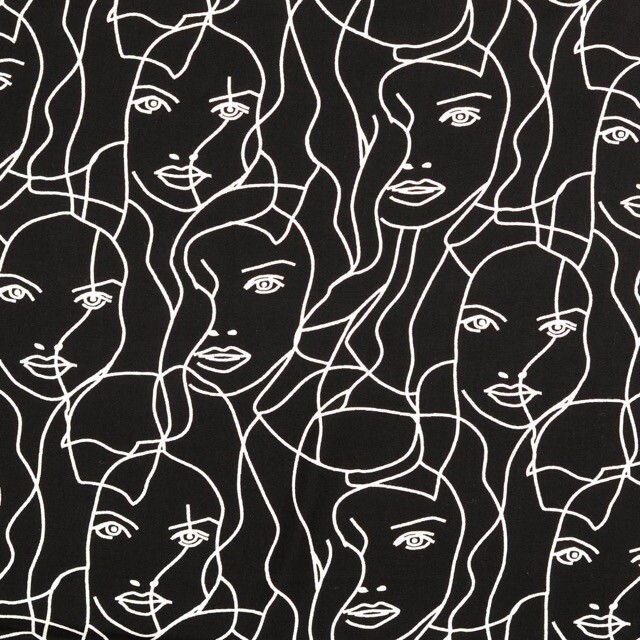 Viskose popeline menschen schwarz