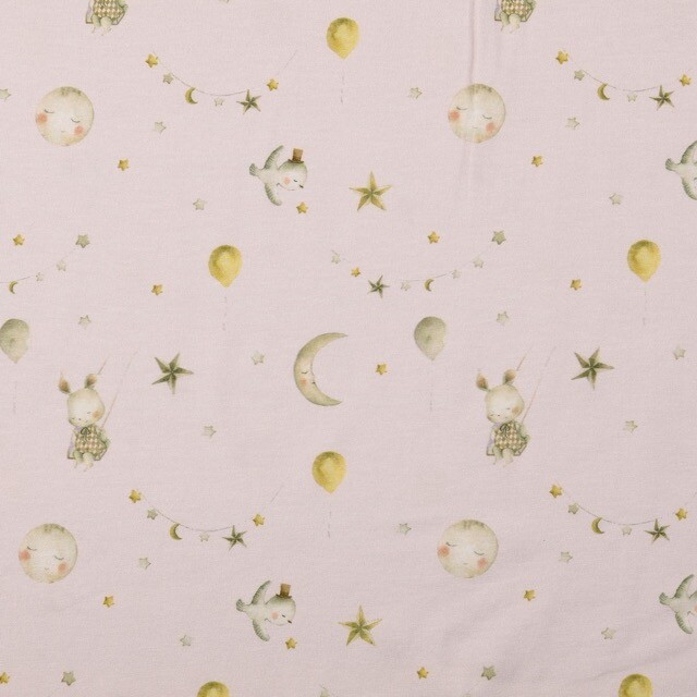 Baumwolljersey digitaldruck zirkus hellrosa