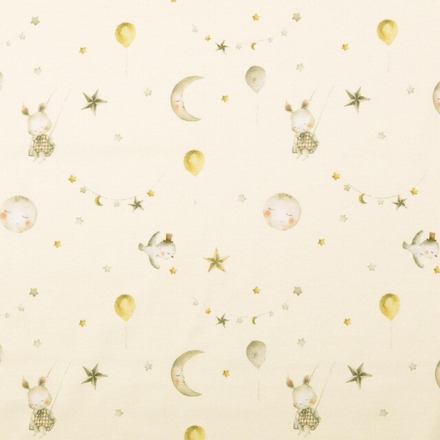 Baumwolljersey digitaldruck zirkus hellgrün