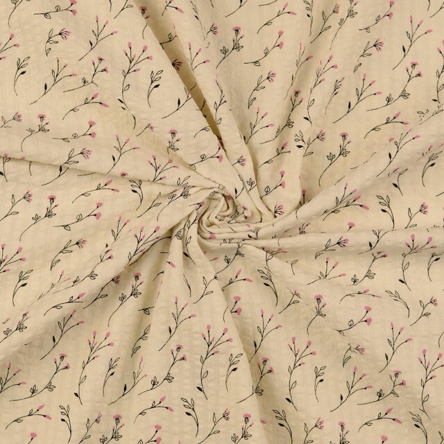 Seersucker vintage blumen rosa