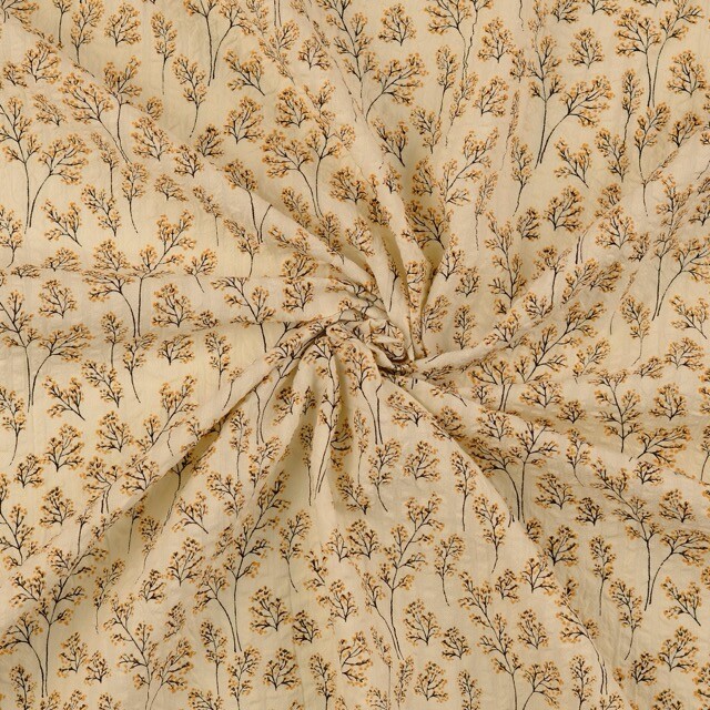 Seersucker vintage blumen ocker