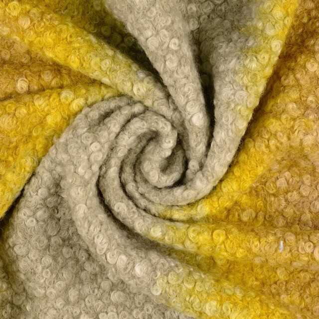 Mantel bouclé batik gelb