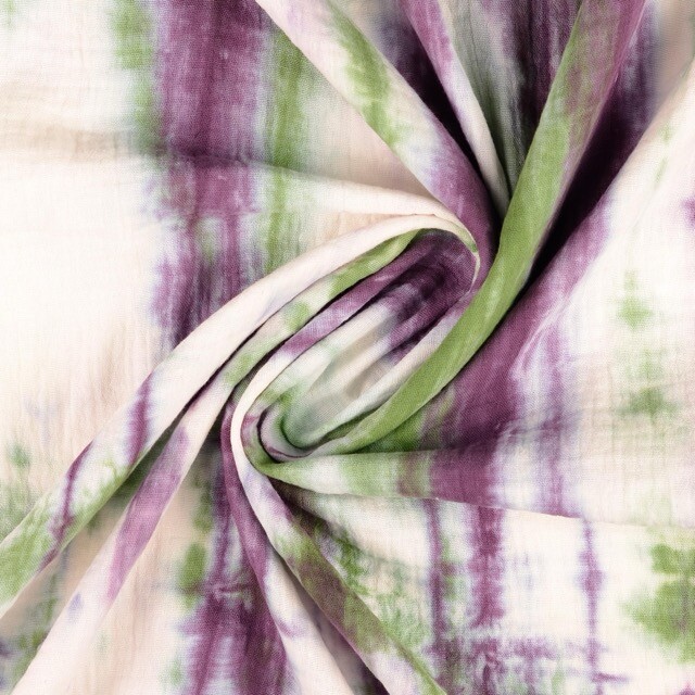 Baumwoll musselin batik grün