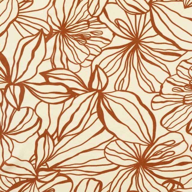 Viskose popeline blumen natur/braun
