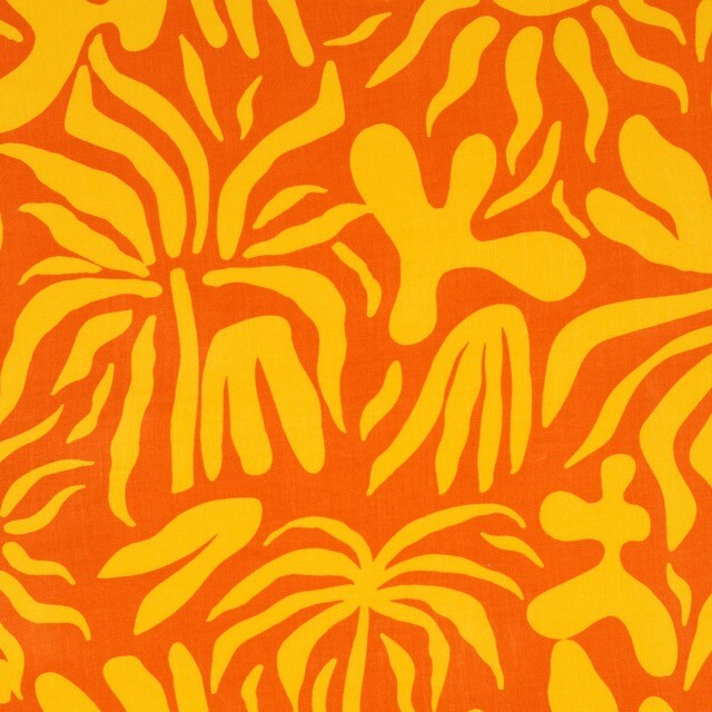 Viskose popeline abstrakt gelb/orange
