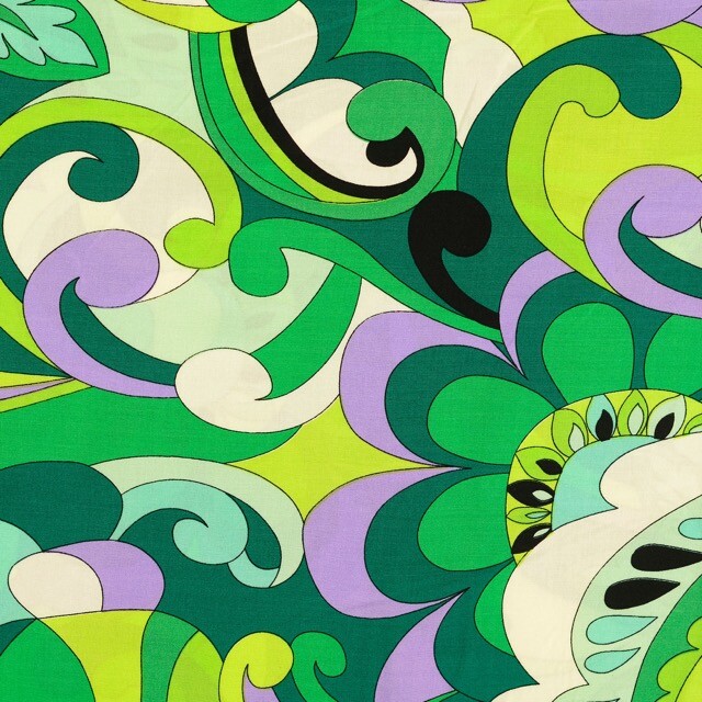 Viskose popeline paisley grün