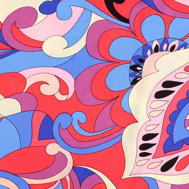 Viskose popeline paisley blau